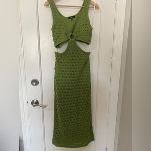 Lulu’s green crochet cut out dress